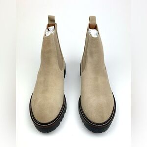 NWT, in box, Caslon’s Miller Water Resistant Lug Sole Chelsea Boot- Beige Sand.